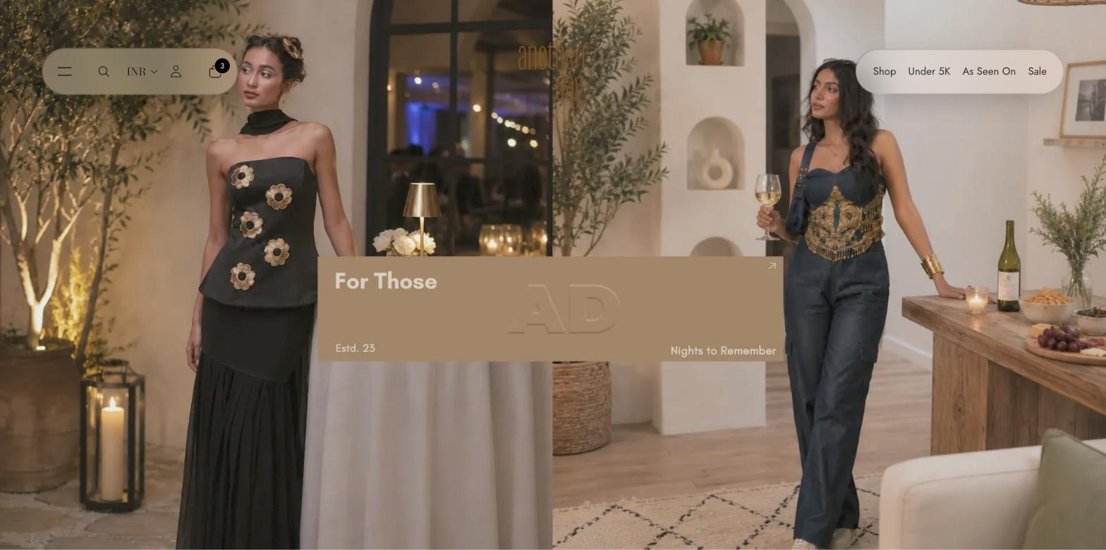AnotherrDay — Fashion / Designer E-Commerce project by Debug Ninja
